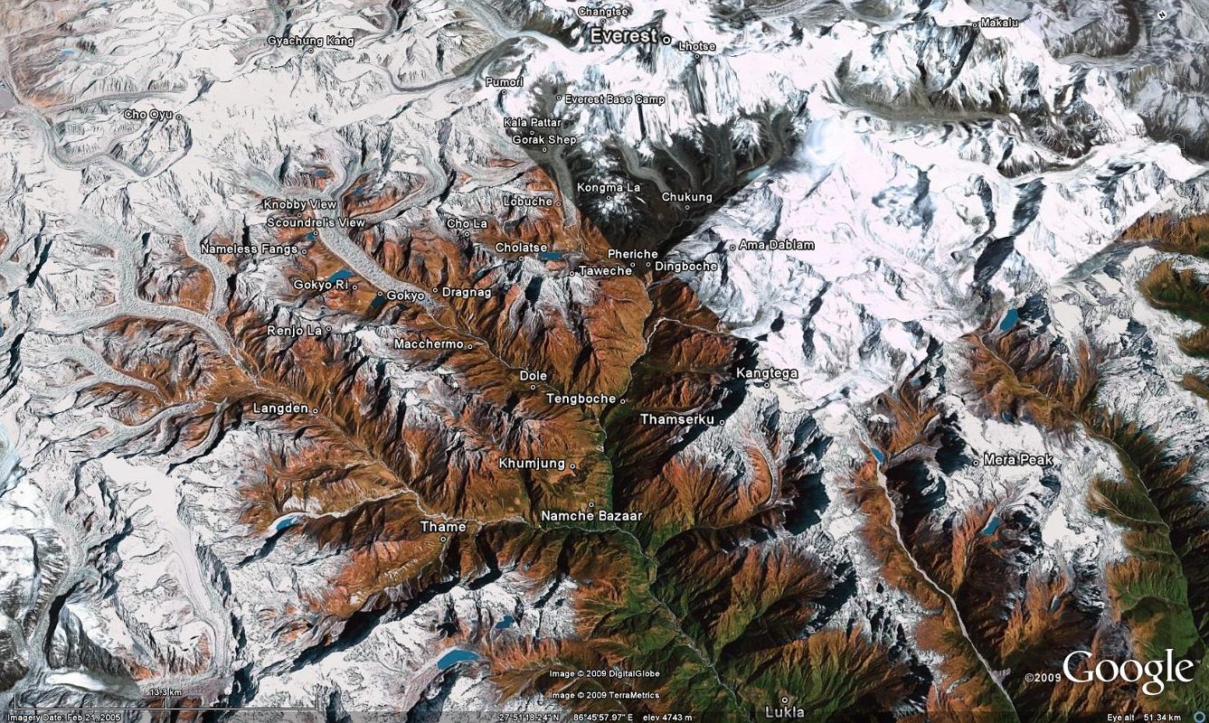 0-0 Google Earth Image Of Everest Nepal Trek